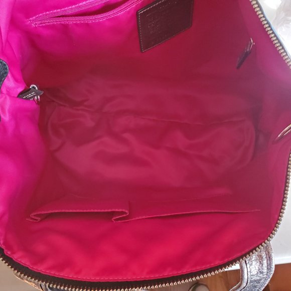 Like New Vintage Rare Coach Poppy Black Leather Tote Bag Purse - Picture 12 of 13